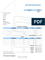 Electronic Repair Invoice Template