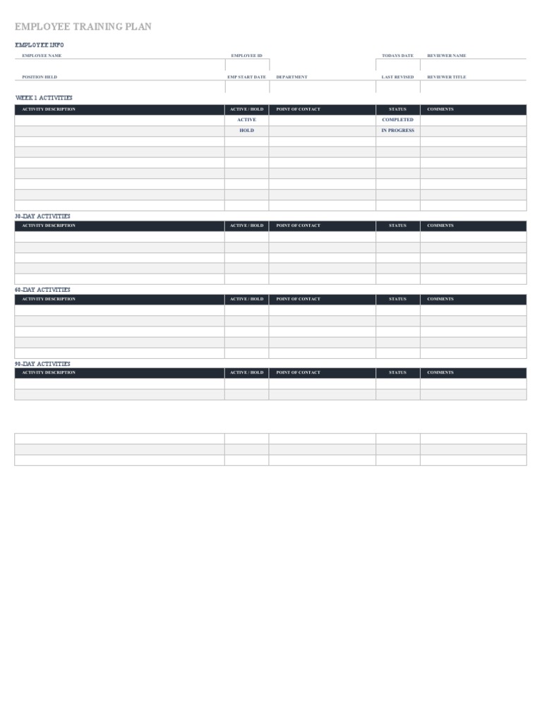 IC Employee Training Plan Template 8544 V1 | PDF