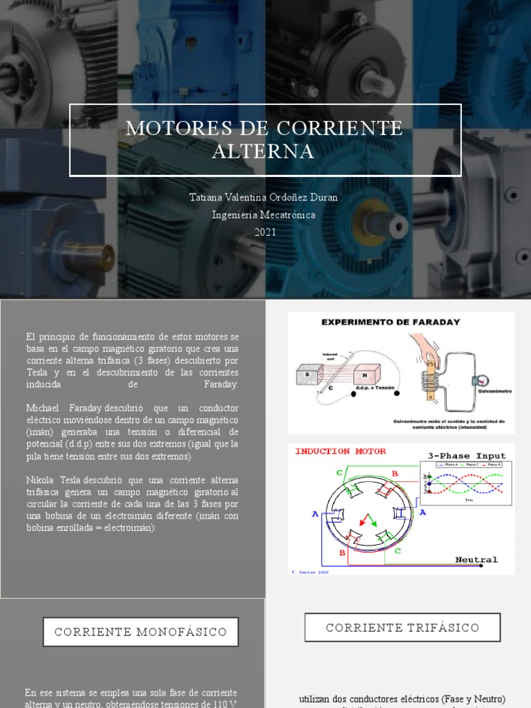 Motores de Corriente Alterna: Tipos y Funciones | PDF | Motor eléctrico ...