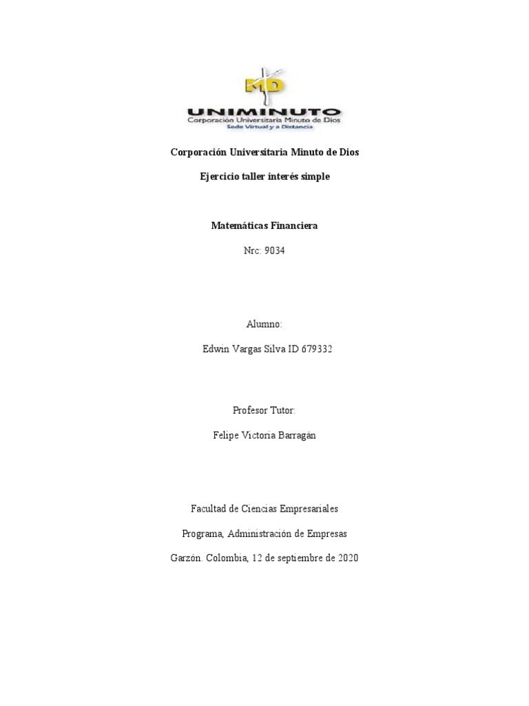 Segundo Parcial Matematicas Financiera12092020 | PDF | Interés | Tasas ...