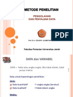 METODE PENELITIAN Pengolahan Dan Penyajian Data