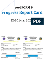 School FORM 9: Progress Report Card
