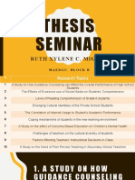 Thesis Seminar Topic