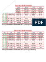 HORARIO DE CLASES SEGUNDO GRADO 2018