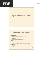 Big-O Performance Analysis: - Computer: - Compiler: - Data