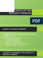 Focusing On The Research Problem