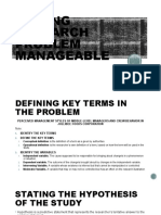 5 Chapter 5 Making The Research Problem Manageable