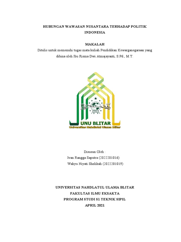 Contoh Cover Makalah Pdf