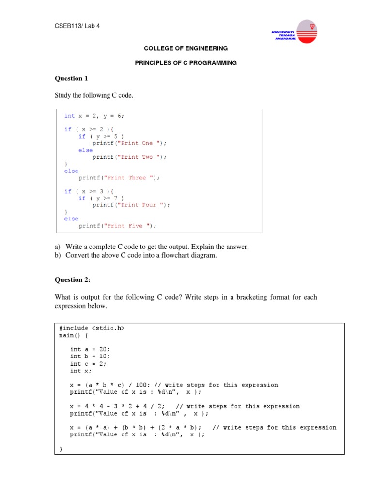 Study The Following C Code | PDF | Teaching Methods & Materials | Computers