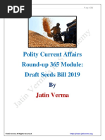 Polity Current Affairs Round-Up 365 Module: Draft Seeds Bill 2019