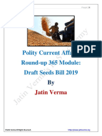 Polity Current Affairs Round-Up 365 Module: Draft Seeds Bill 2019