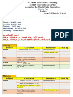 Jeddah International School Weekly Plan