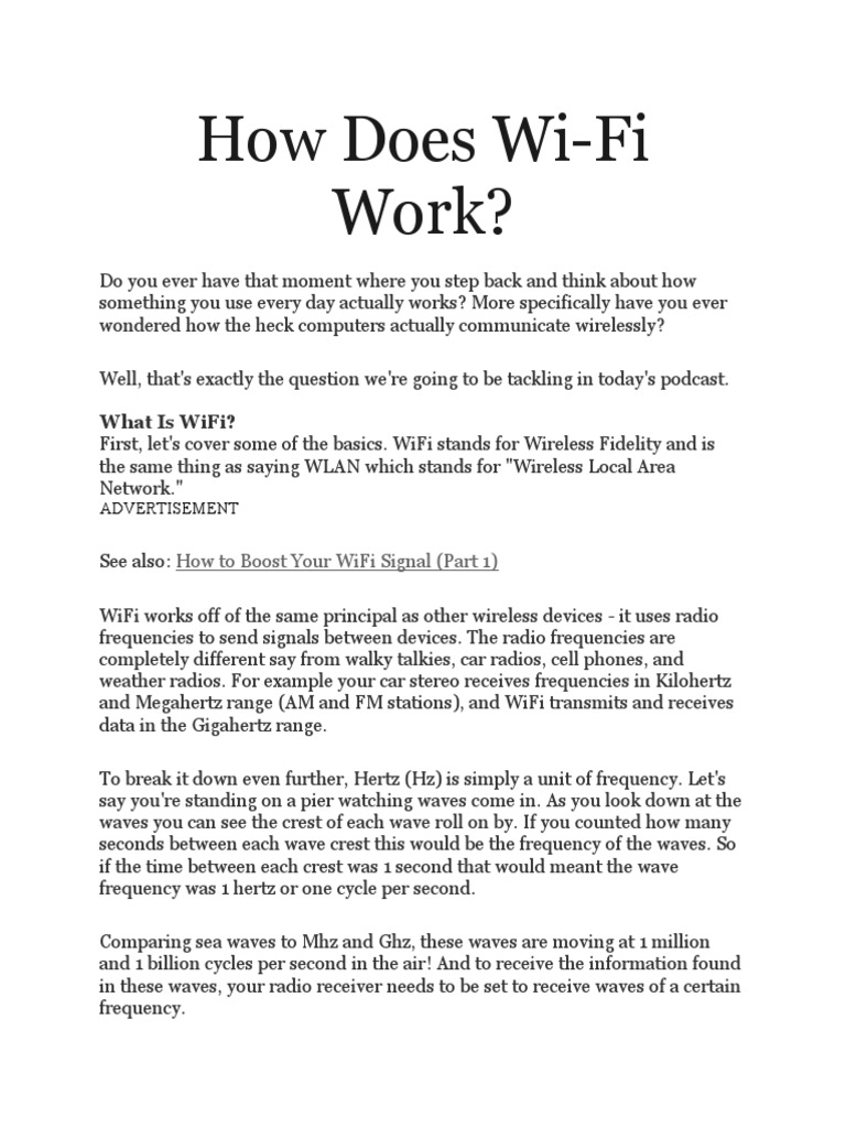 How Does Wifi Work PDF