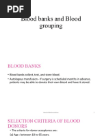 Blood Banks and Blood Grouping