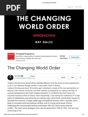 Changing World Order by Ray Dalio