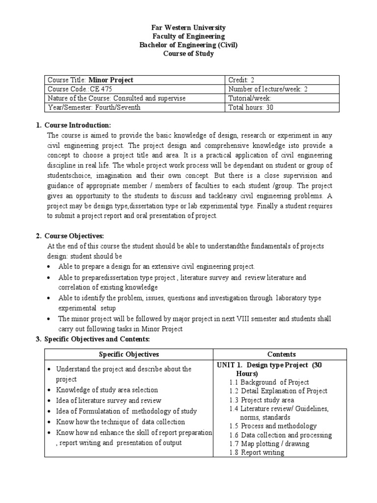Far Western University Faculty of Engineering Bachelor of Engineering ...