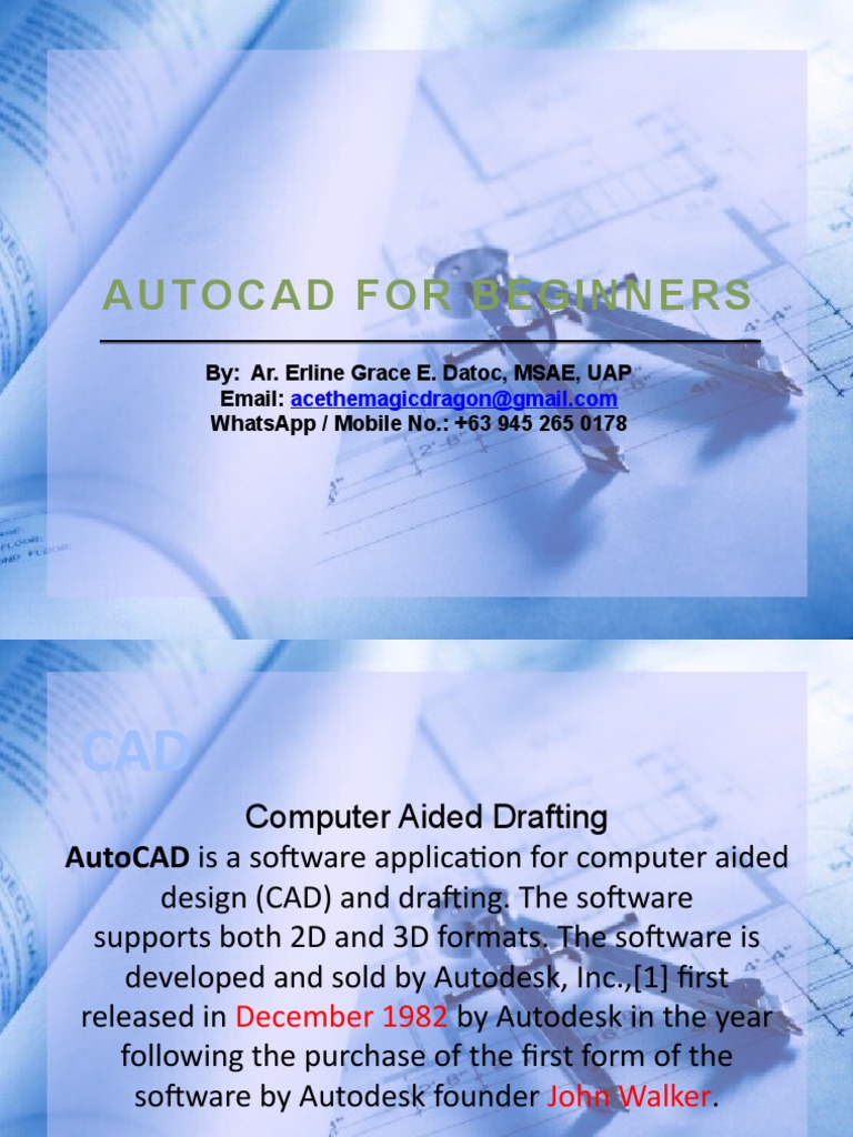 AutoCAD Basics for Beginners | PDF | Auto Cad | Software
