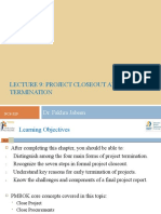 Lecture 9-Project Closeout and Termination