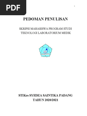 Pedoman Penulisan Skripsi Mahasiswa Program Studi Teknologi Laboratorium Medik Pdf