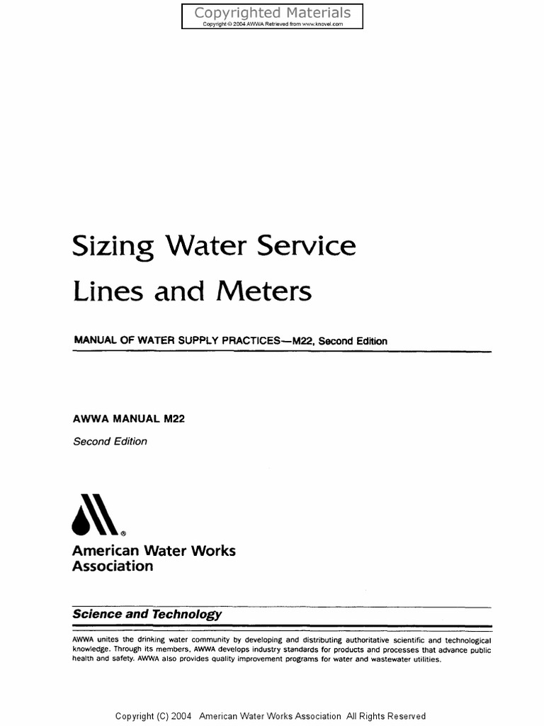 AWWA M22 2004 2nd Sizing Water Service Lines and Meters PDF Flow