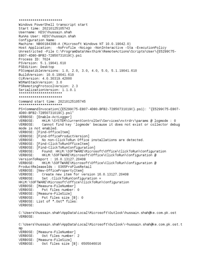 PowerShell Script Execution Log | PDF | Windows Registry | Ibm Pc ...