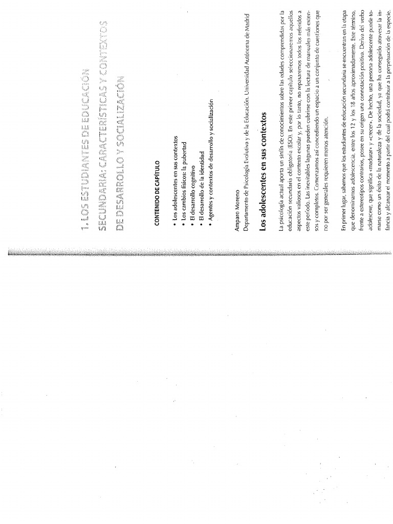 Los Estudiantes De Educación Secundaria Caracteristicas Y Contextos De