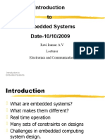 To Embedded Systems Date-10/10/2009: Ravi Kumar A.V Lecturer Electronics and Communication