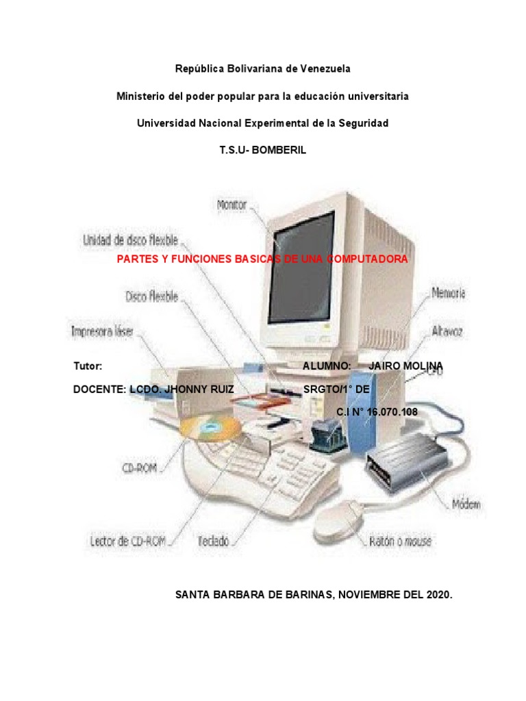 Partes y Funciones de una Computadora | PDF | Hardware de la ...