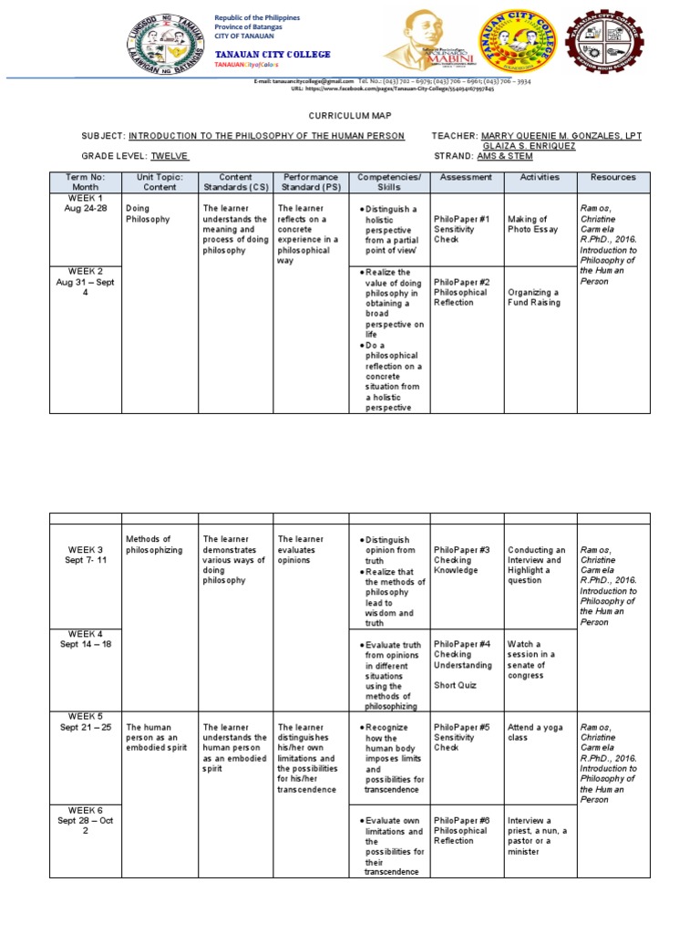 Tanauan City College Republic Of The Philippines Province Of Batangas