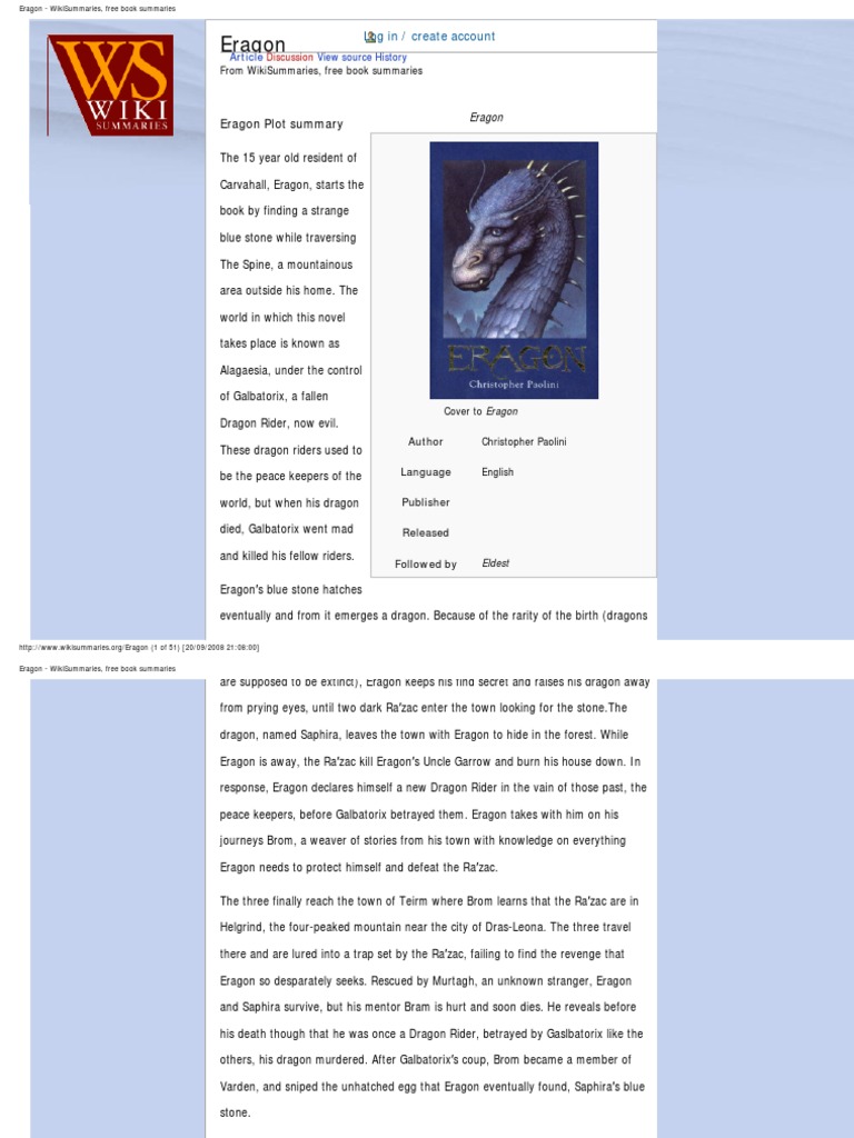 Eragon Summary Inheritance Cycle High Fantasy Novels
