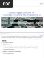 Using Cognos With IMS For Enhanced Reporting and Operational BI