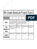 8th Grade Bandlab Project Rubric