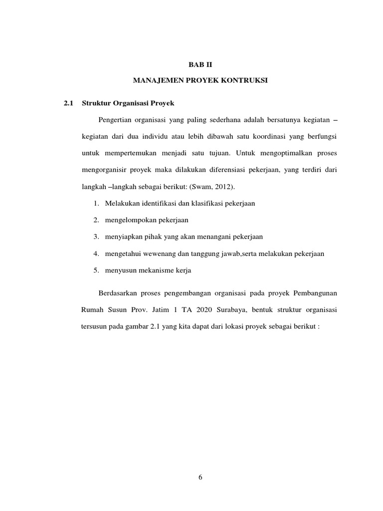 Struktur Organisasi Proyek Konstruksi | PDF