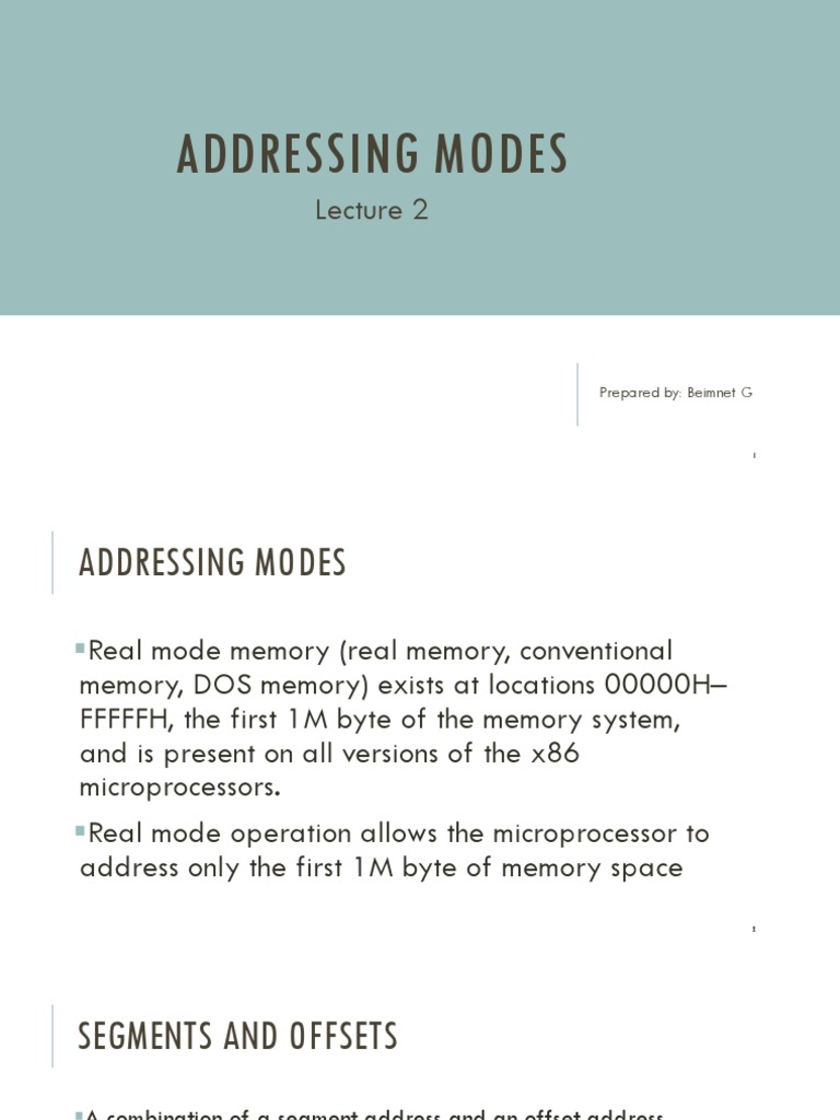 Overview of Memory Addressing Modes | PDF | Computer Architecture ...