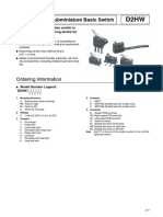 Sealed Ultra Subminiature Basic Switch D2HW