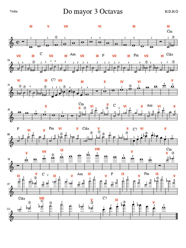 Do Mayor y Arpegios 3 Octavas-Violín | PDF