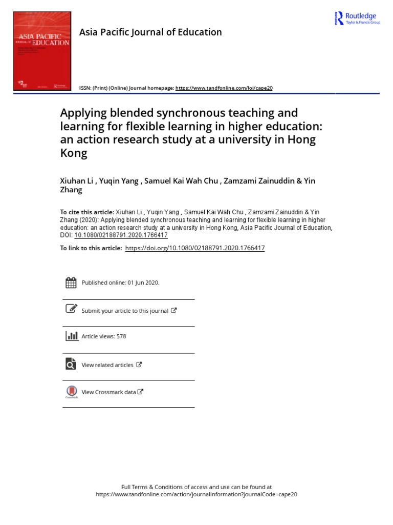 Applying Blended Synchronous Teaching and Learning For Flexible ...