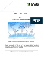 P01 - Data Types: E116 Computer Programming