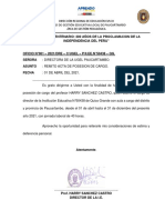 Dirección Regional de Educación Cusco remite acta de posesión de cargo de director