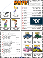 comparative forms of adjectives esl grammar gap fill exercises worksheet NO ANSWERS