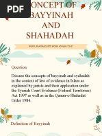 Concept of Bayyinah and Syahadah in Islamic Evidence Law