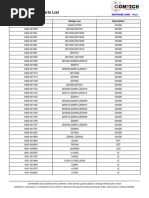 MAIN Electrical Parts List: Parts Code Design Loc Description