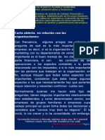 Carta abierta  en relación con los negocios