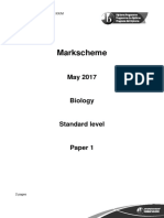 Biology Paper 1 TZ1 SL Markscheme