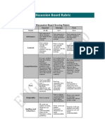 Discussion Board Rubric