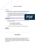 Table Des Matières: 1. Les Différentes Formes D'investissement Et La Spécificité Des PME Camerounaises