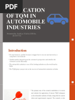 Application of TQM in Automobile Industries: Presented By: Barla Vijaya Durga (K2005758)