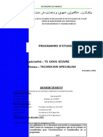 Programme Études BTP-TSGO