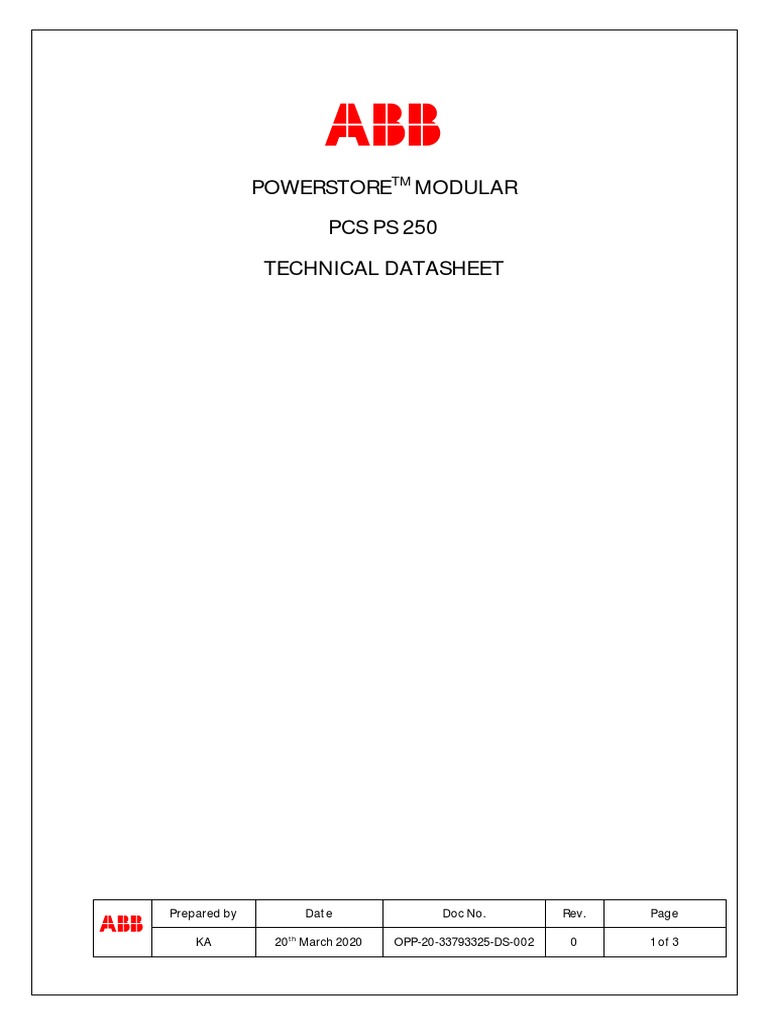 PS250 - PCS Datasheet - Rev.A0 | PDF | Alternating Current | Electrical ...