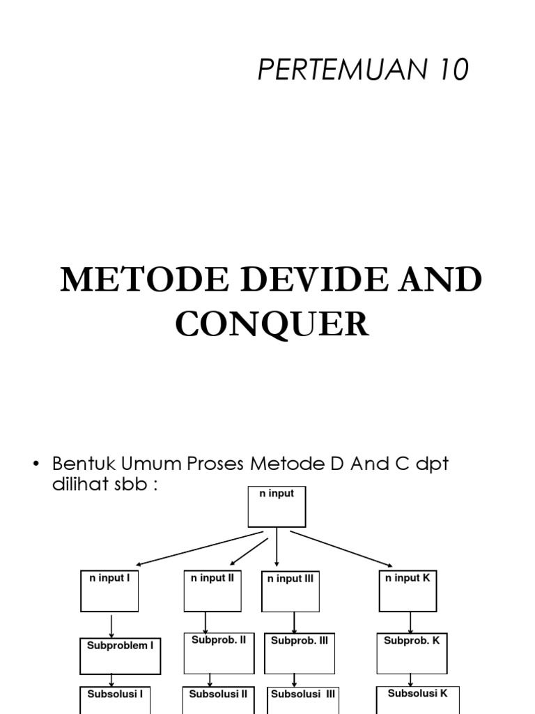 Metode Sorting dengan Divide and Conquer | PDF | Metode & Bahan Ajar ...